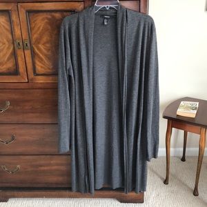 Size XL Long Gray Cotton Cardigan